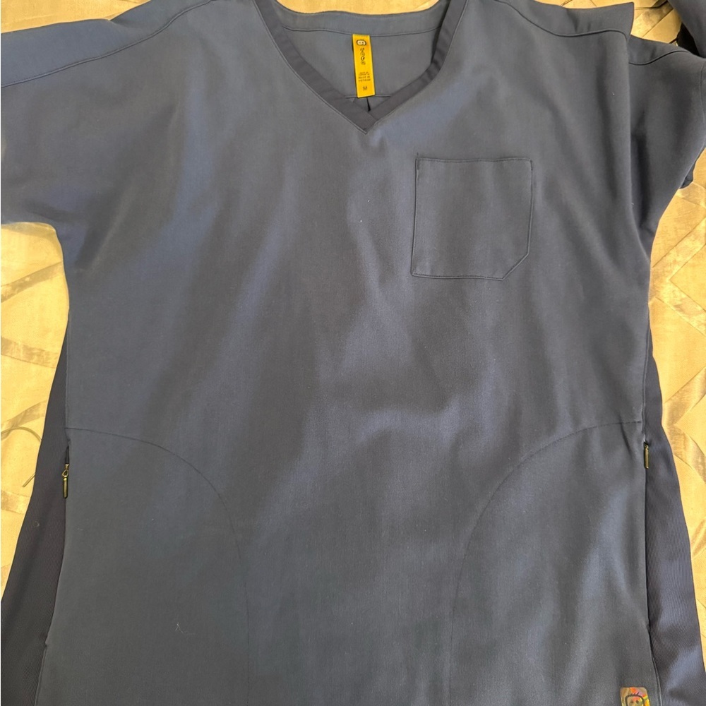 Womens Blue Scrup V-Neck Top
